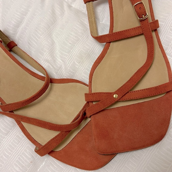 Frame La Braxton Suede straps sandals in Orange (38) - Picture 7 of 8
